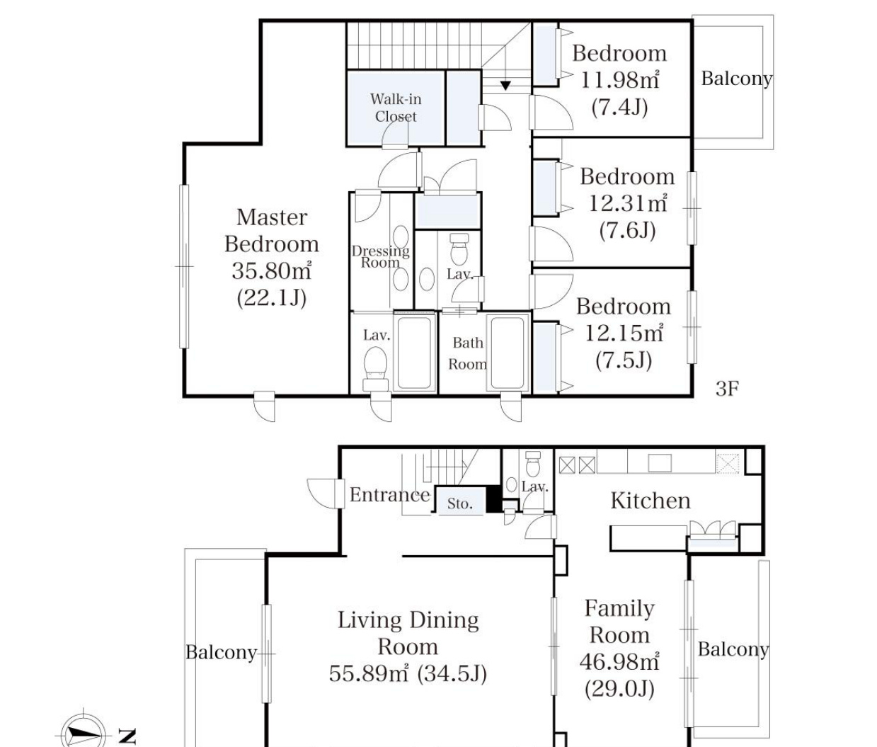 Cortile Komaba Room 3204 — Floor Plan