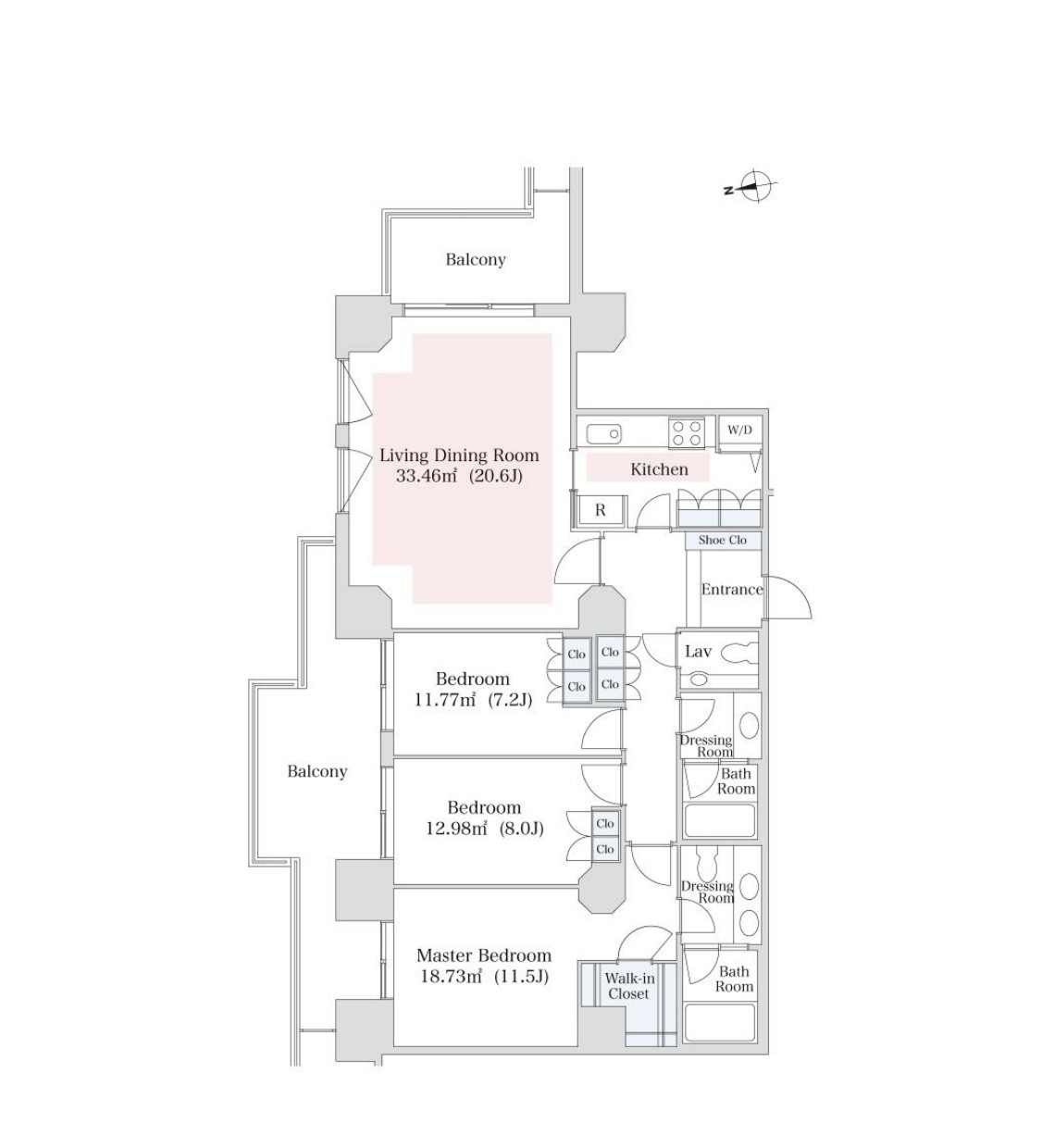 Izumi Garden Residence Room 2201 — Floor Plan