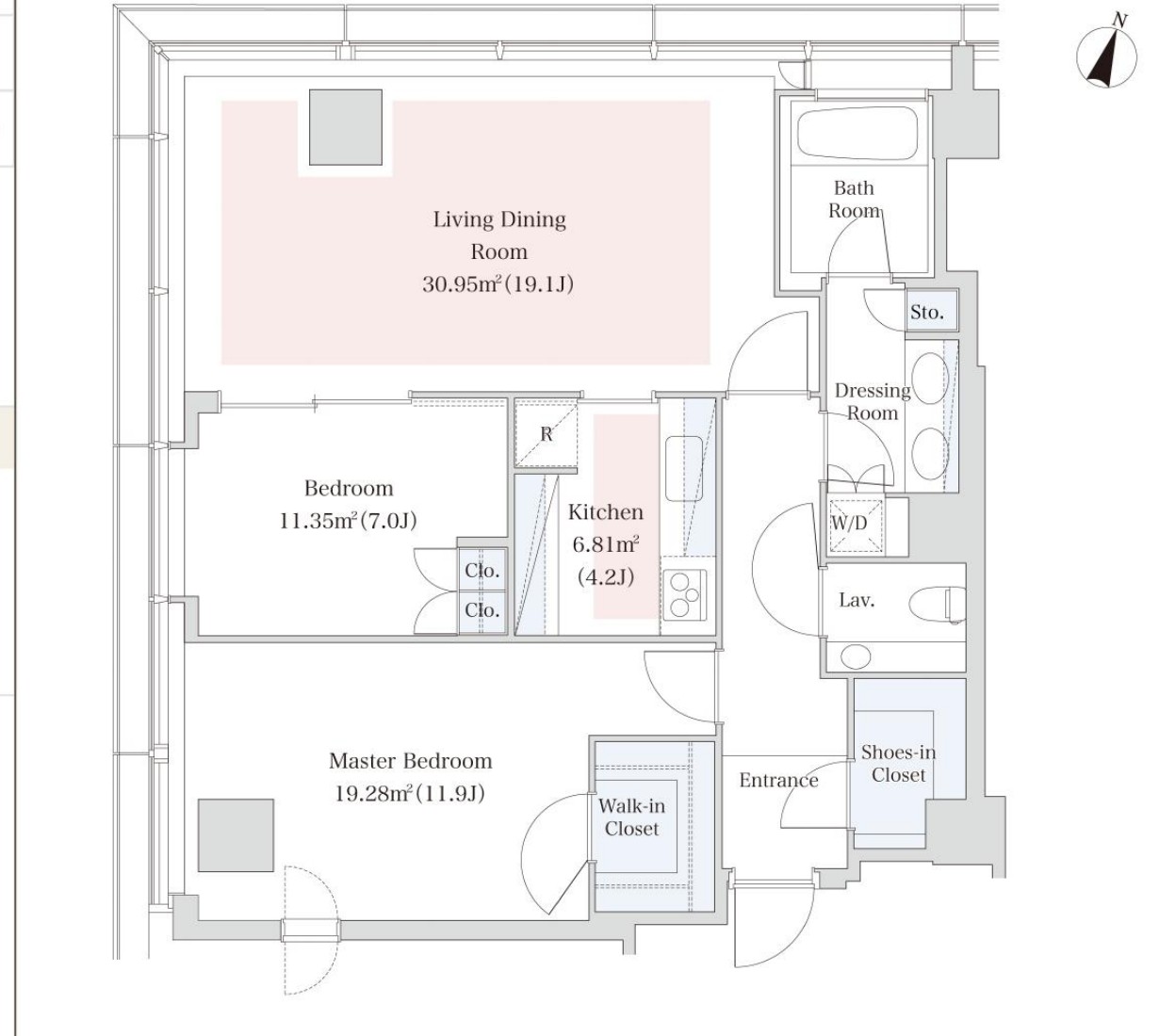 La Tour Aobadai Room 2901 — Floor Plan