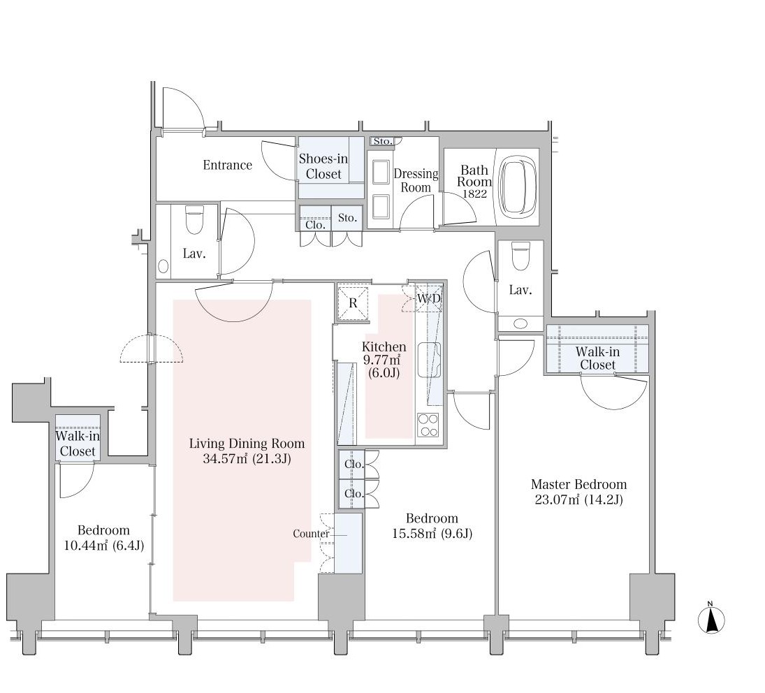 La Tour Iidabashi Room 1508 — Floor Plan