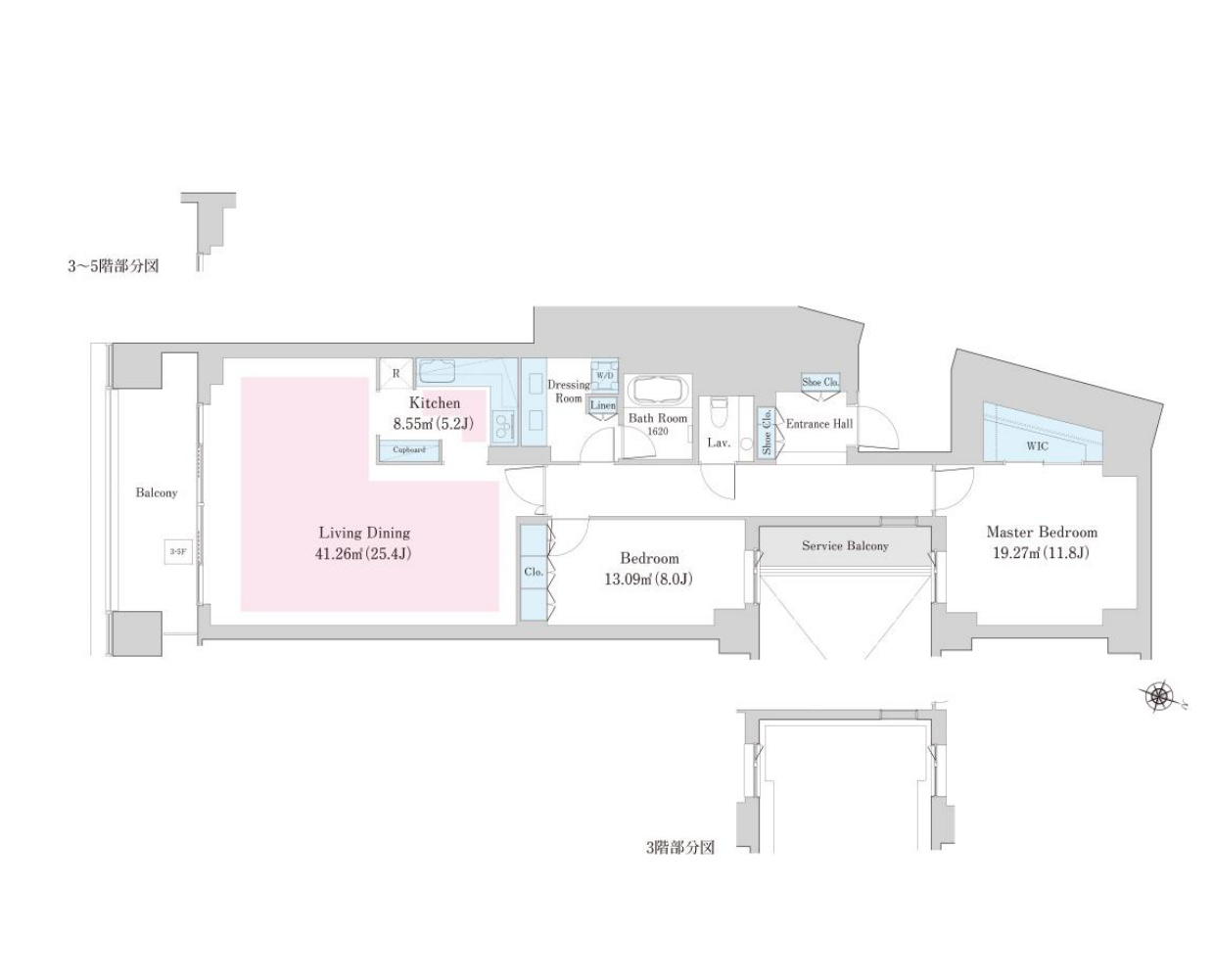 La Tour Mejiro Room B401 — Floor Plan