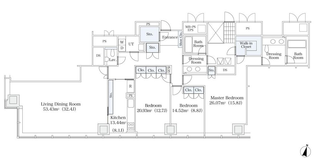 La Tour Shiba Koen II Room 2902 — Floor Plan