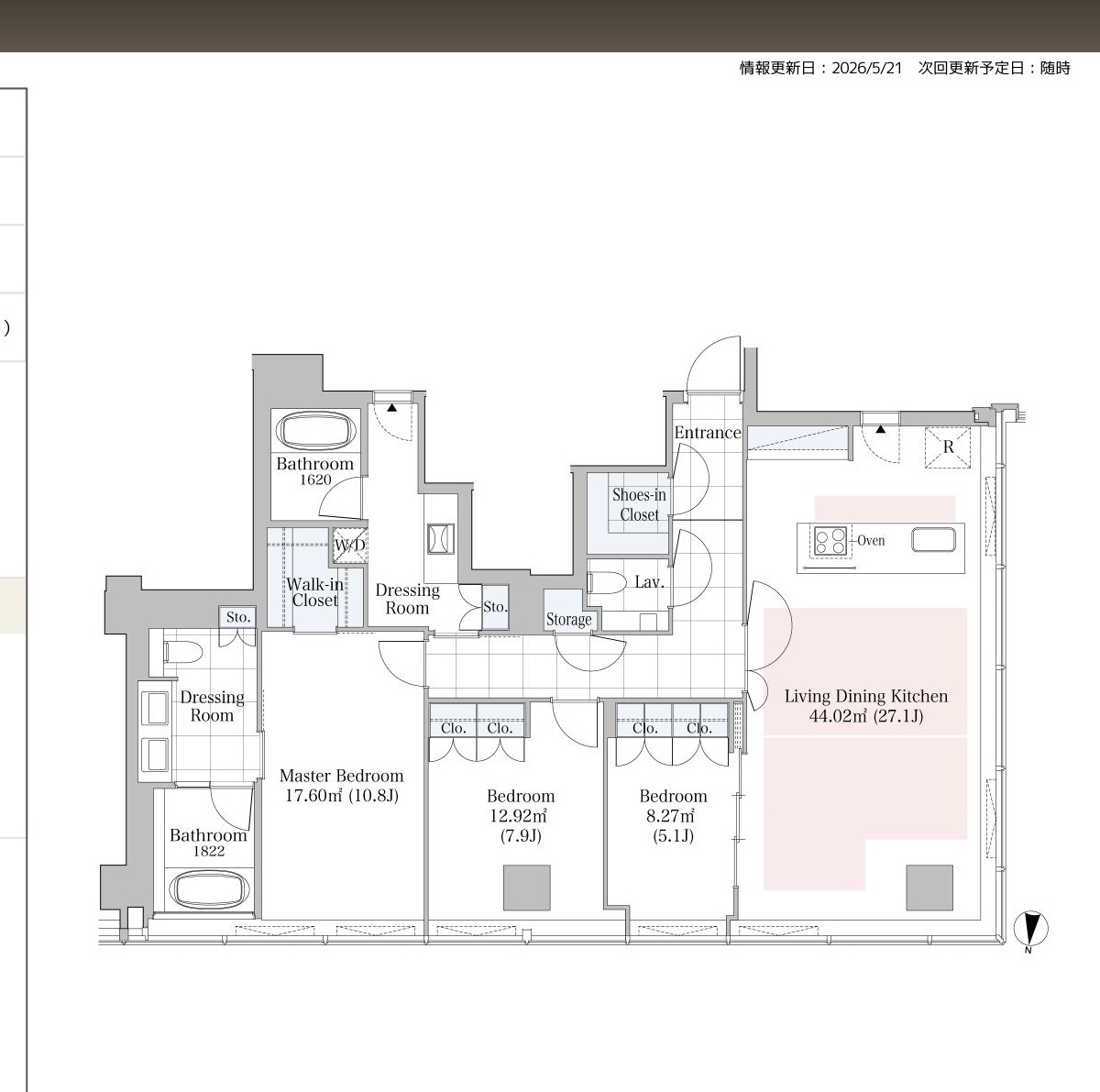 La Tour Shibuya Room 2201 — Floor Plan