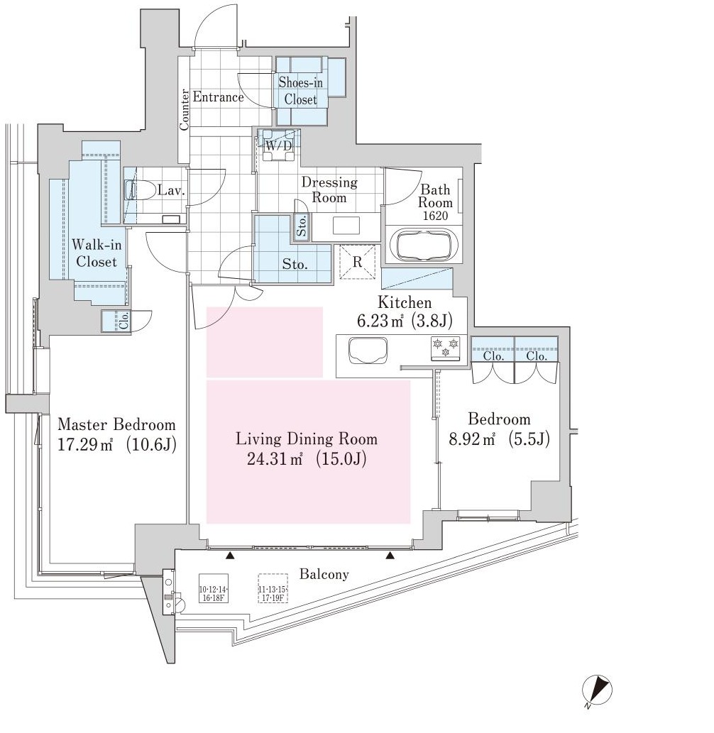 La Tour Shibuya Jinnan Room 1603 — Floor Plan