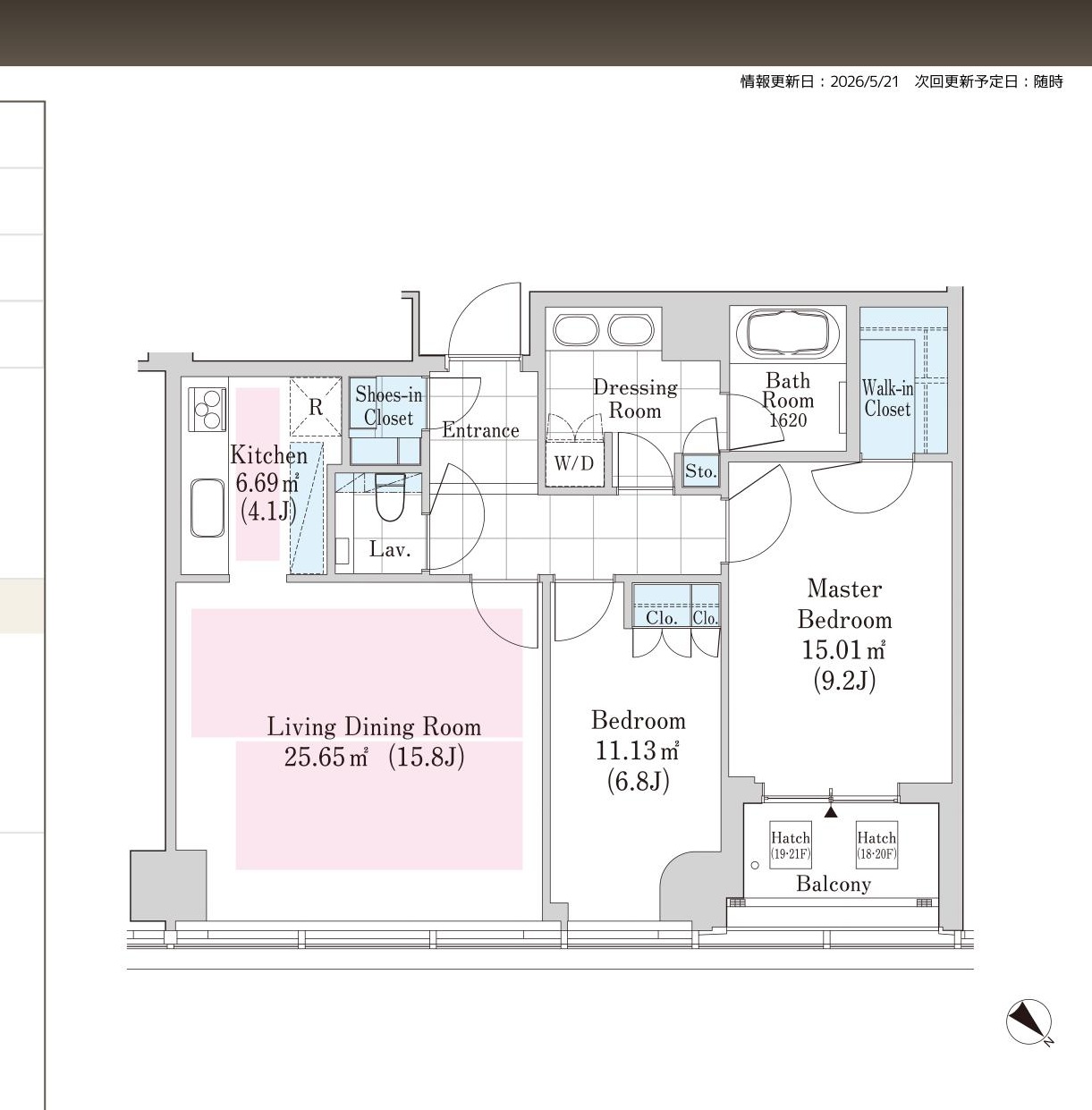 La Tour Shibuya Udagawa Room 1808 — Floor Plan