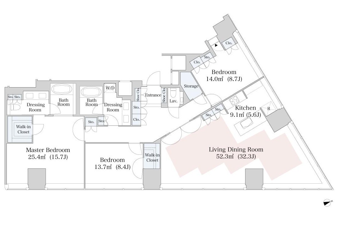 La Tour Shinjuku Room 3101 — Floor Plan
