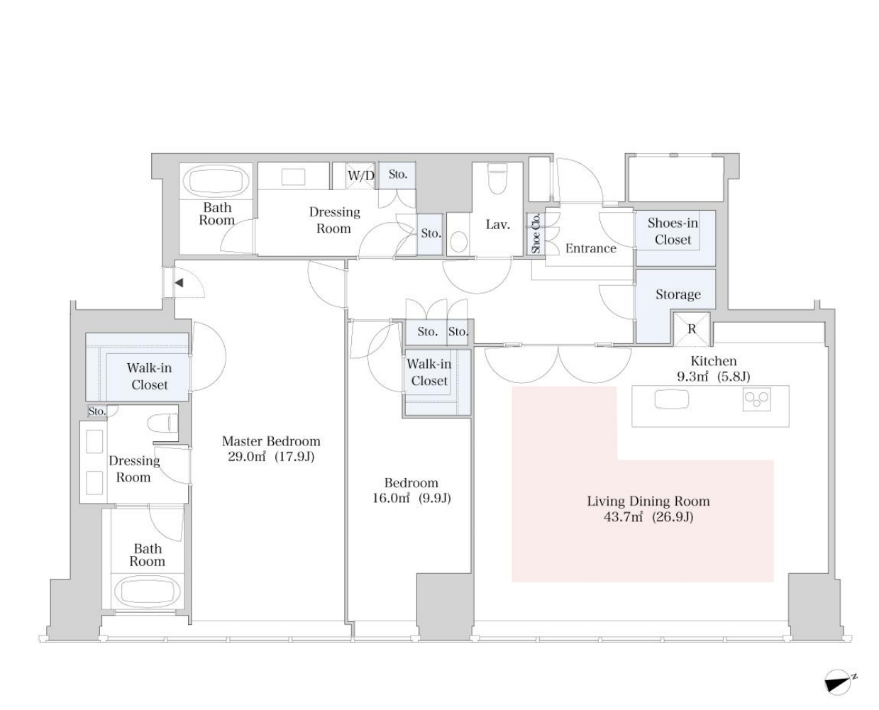 La Tour Shinjuku Room 3512 — Floor Plan
