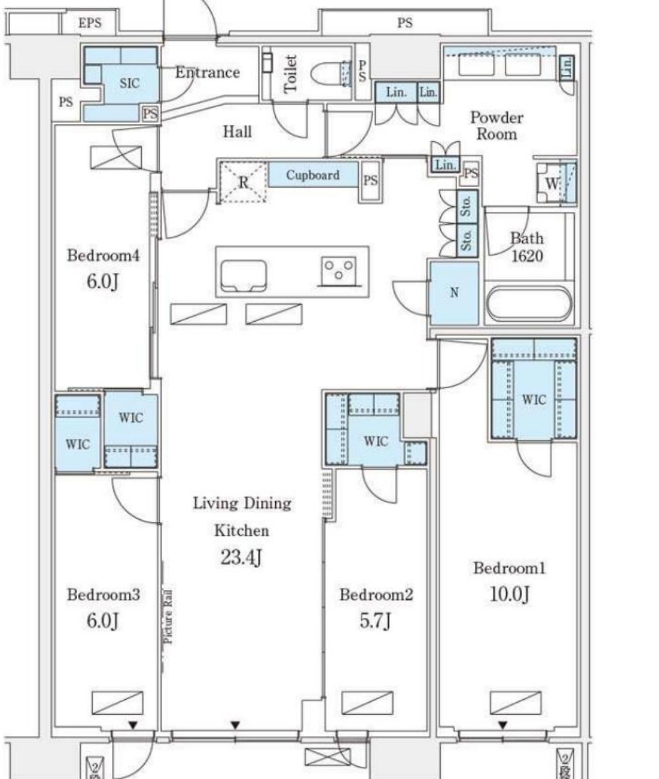 Royal Parks Ariake Room 1503 — Floor Plan